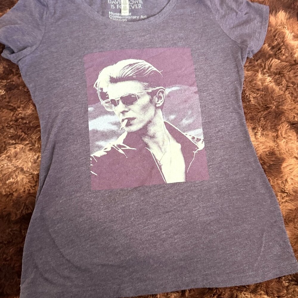 DAVID BOWIE Is Forever Museum of Contemporary Art Purple Tee Shirt Large - Picture 2 of 4
